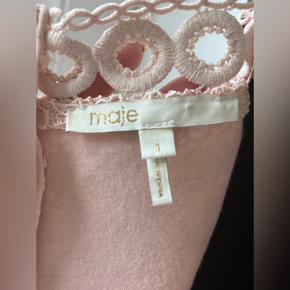 MAJE - Ravi Eyelet Dress Blush Pink - Picture 10 of 13